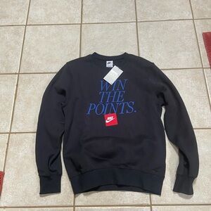 Nike Crewneck Sweatshirt - Black "Win The Points" - Size XS